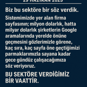 Yaka Metal geliştirici manifestosu; yerel firma sayfalarının Google’da büyük şirketlerin önüne geçmesi için verilen kararlılığı anlatan Türkçe metin.