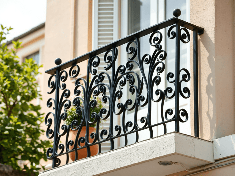 Fransız balkon ferforje korkuluk modeli