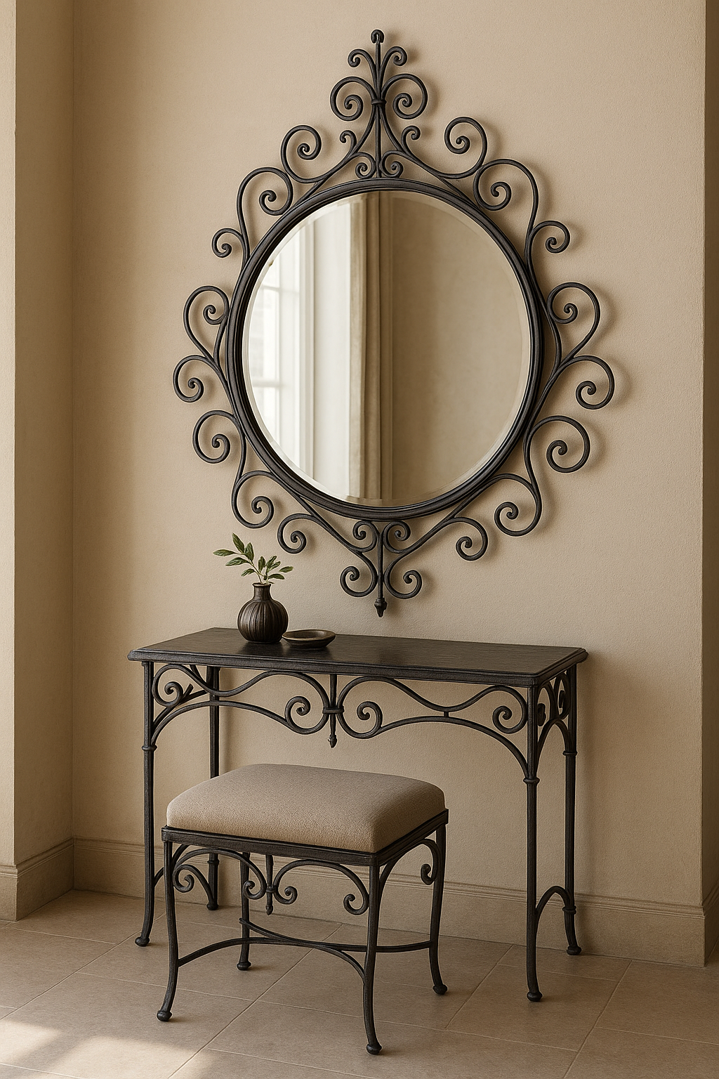 Ferforje ayna ve dresuar takımı - İstanbul Demir Doğrama